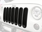 Front Road (Pack Inserts of Jeep Clip-in Hooke Wrangler Unlimited & 2007-2015 Matte JK Mesh for Grille Black 7)