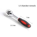 46pcs Ratchet Wrench Set Auto Repair Kit 1/4'' Socket Wrench Box Spanner Auto Maintenance Tool - Imagem 6
