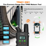 VXDAS TPMS Relearn Tool Plus Digital Tire Pressure Gauge 150 PSI,TPA01 2 in 1 TPMS Reset Sensor for G-M Buick/Chevy/Cadillac,Tire Monitor System Activation Tool 2022 - Imagen 4