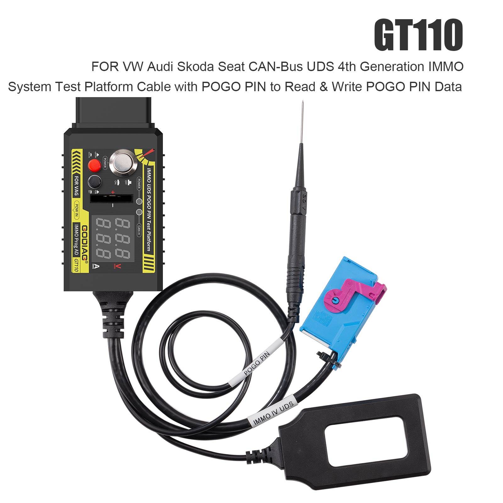 GODIAG GT110 V-AG V-W Skoda Seat UDS Pogo PIN 4th Generation IMMO System Test Platform Cable 1 GODIAG GT110 V-AG V-W Skoda Seat UDS Pogo PIN 4th Generation IMMO System Test Platform Cable - Imagem 1