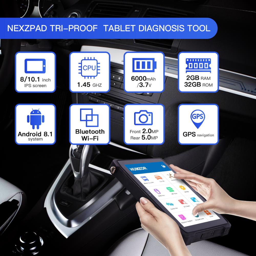 Humzor NexzPad With Bluetooth/WiFi Full System OBD2 8-inch Tablet Car Diagnostic Tool Key Programmer OBDII Car Repair Tool 1 Humzor NexzPad With Bluetooth/WiFi Full System OBD2 8-inch Tablet Car Diagnostic Tool Key Programmer OBDII Car Repair Tool – Bild 1