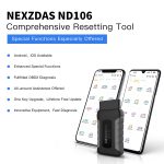 Humzor NexzDAS ND106 Bluetooth Special Function Car Resetting Tool With ABS, TPMS, Oil Reset, DPF... for Android & iOS - Imagem 2