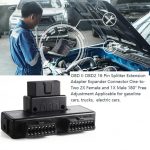 ⁦OBD II OBD2 16 Pin Splitter Extension Adapter One-to-Two 2X Female and 1X Male⁩ - الصورة ⁦2⁩