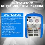 ⁦RR250 Portable AC Refrigerant Recovery Machine 3/4 HP 4 R410A HVAC⁩ - الصورة ⁦4⁩
