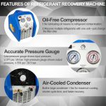 ⁦RR250 Portable AC Refrigerant Recovery Machine 3/4 HP 4 R410A HVAC⁩ - الصورة ⁦7⁩