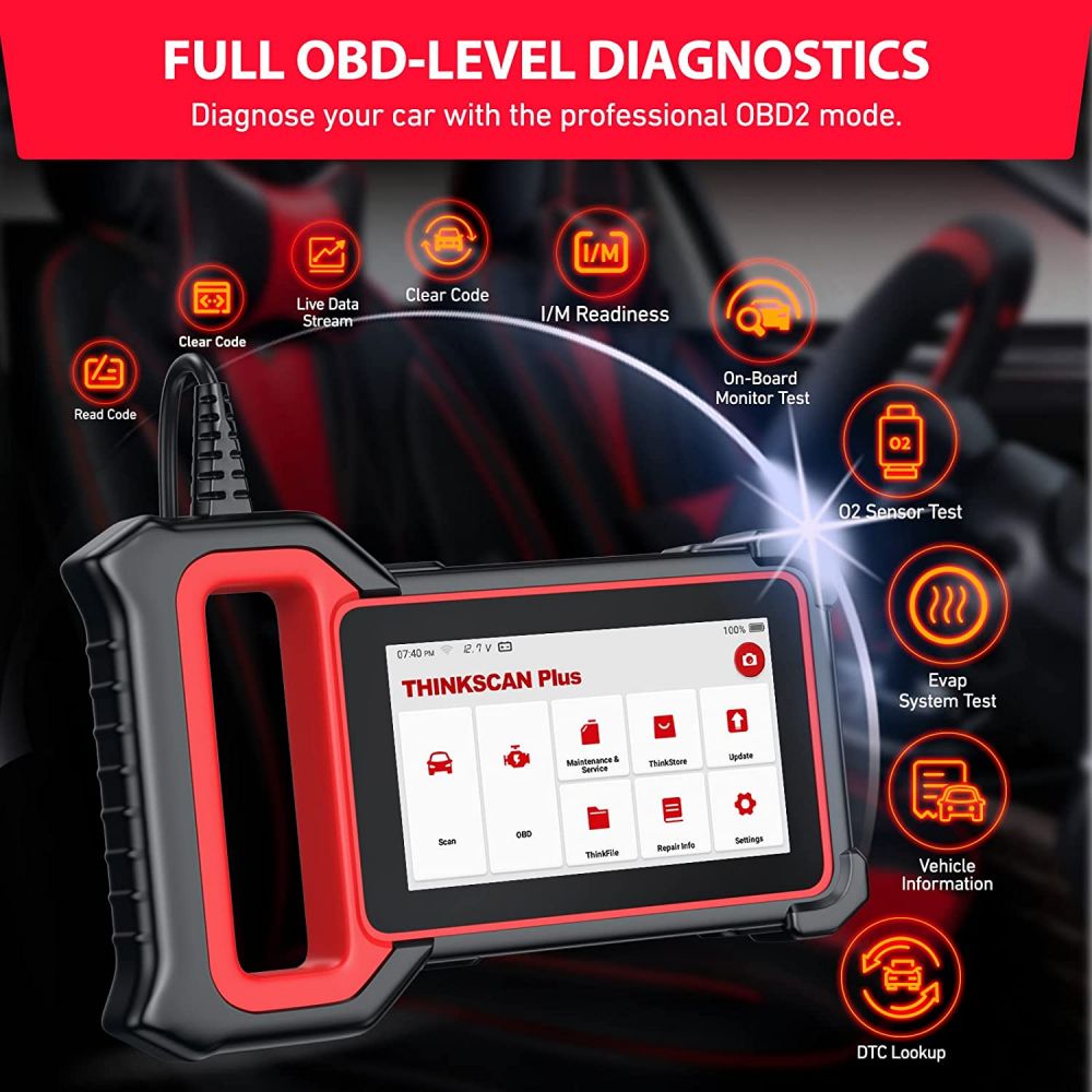 THINKCAR ThinkScan Plus S4 Diagnostic Scan Tool with 28 Reset ABS/SRS/Engine/Transmission/BCM OBD2 Scanner 1 THINKCAR ThinkScan Plus S4 Diagnostic Scan Tool with 28 Reset ABS/SRS/Engine/Transmission/BCM OBD2 Scanner - الصورة 1