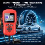 VXDAS TPMaster TPMS Programming Tool & OBD2 Scanner Bundle (Includes 4 Universal Sensors) - 画像 (4)