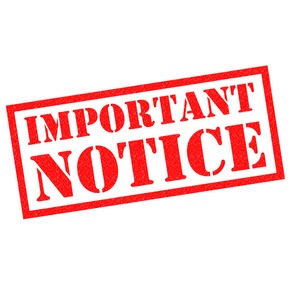important notice - admin