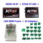Full Set Online Master Kess V5.017 V2.53+KTAG 7.020 V2.70+LED BDM Frame+22 Adapters ECU Programmer[Free Shipping]